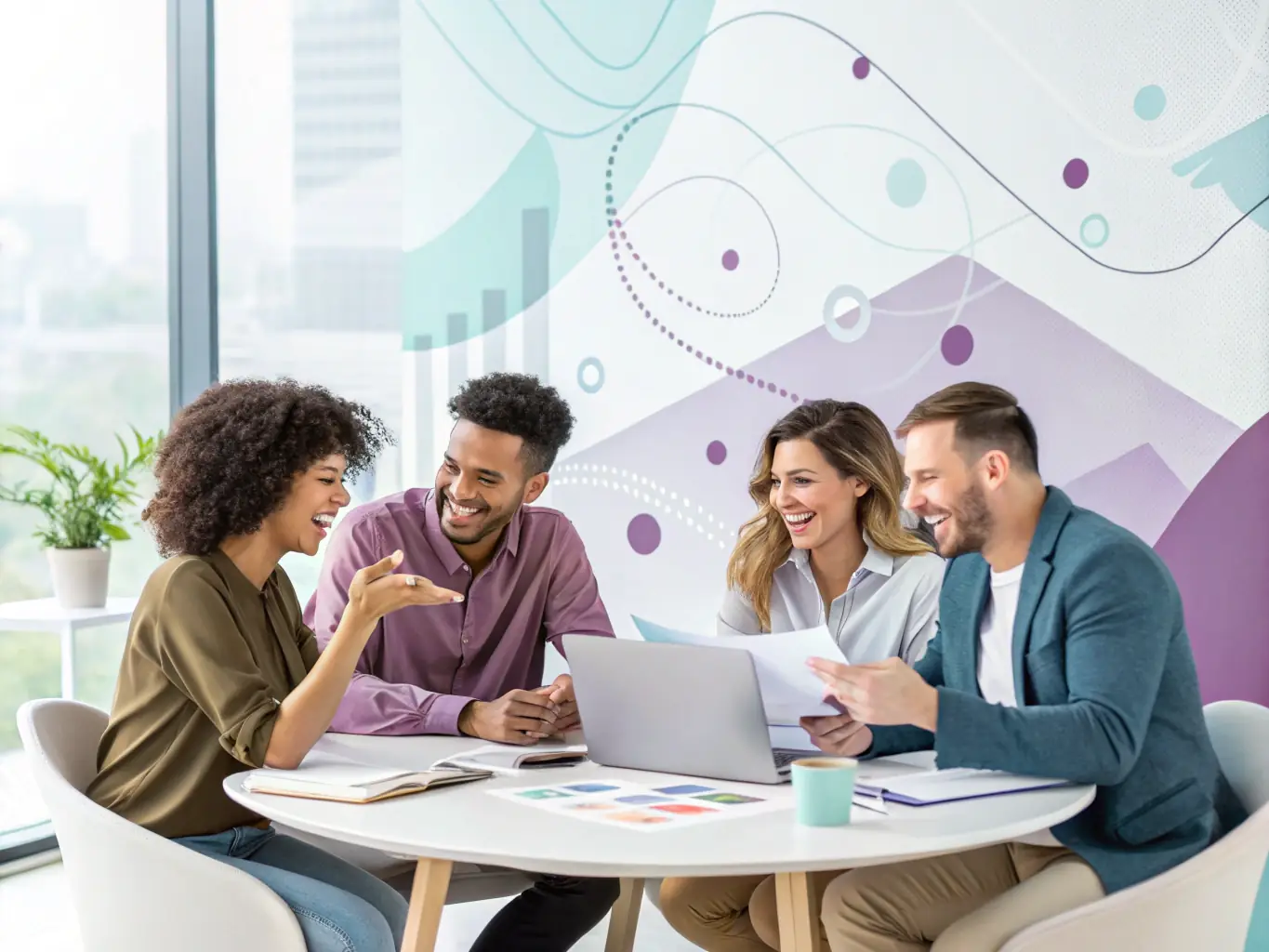 A diverse group of people are discussing international tax strategies in a modern office setting, emphasizing global financial planning.